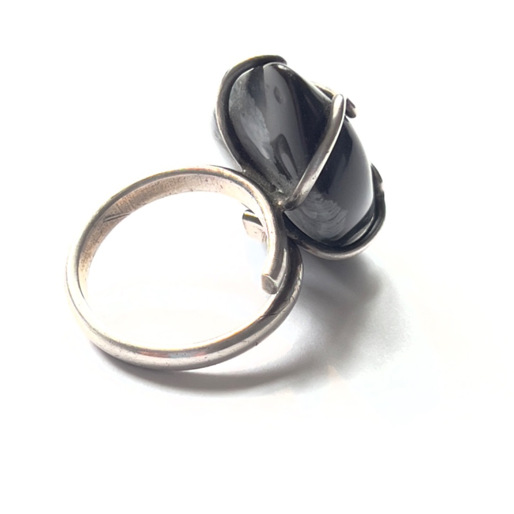 Snowflake Obsidian Statement Ring - 1" Teardrop -… - image 7